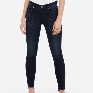 Express Raw Hem Skinny Jeans